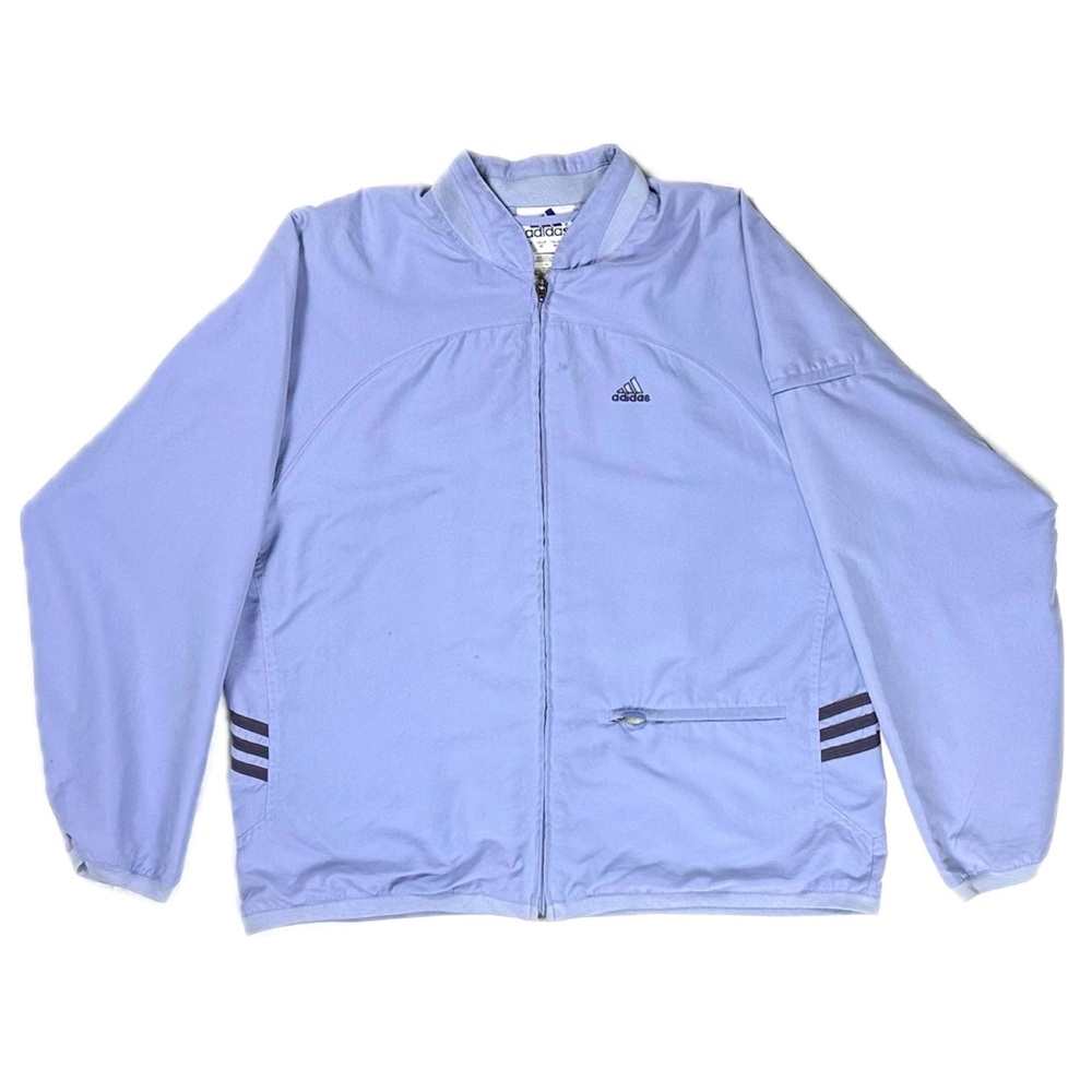 Vintage y2k Adidas baby blue track jacket full zip Sweatshirt womens Medium